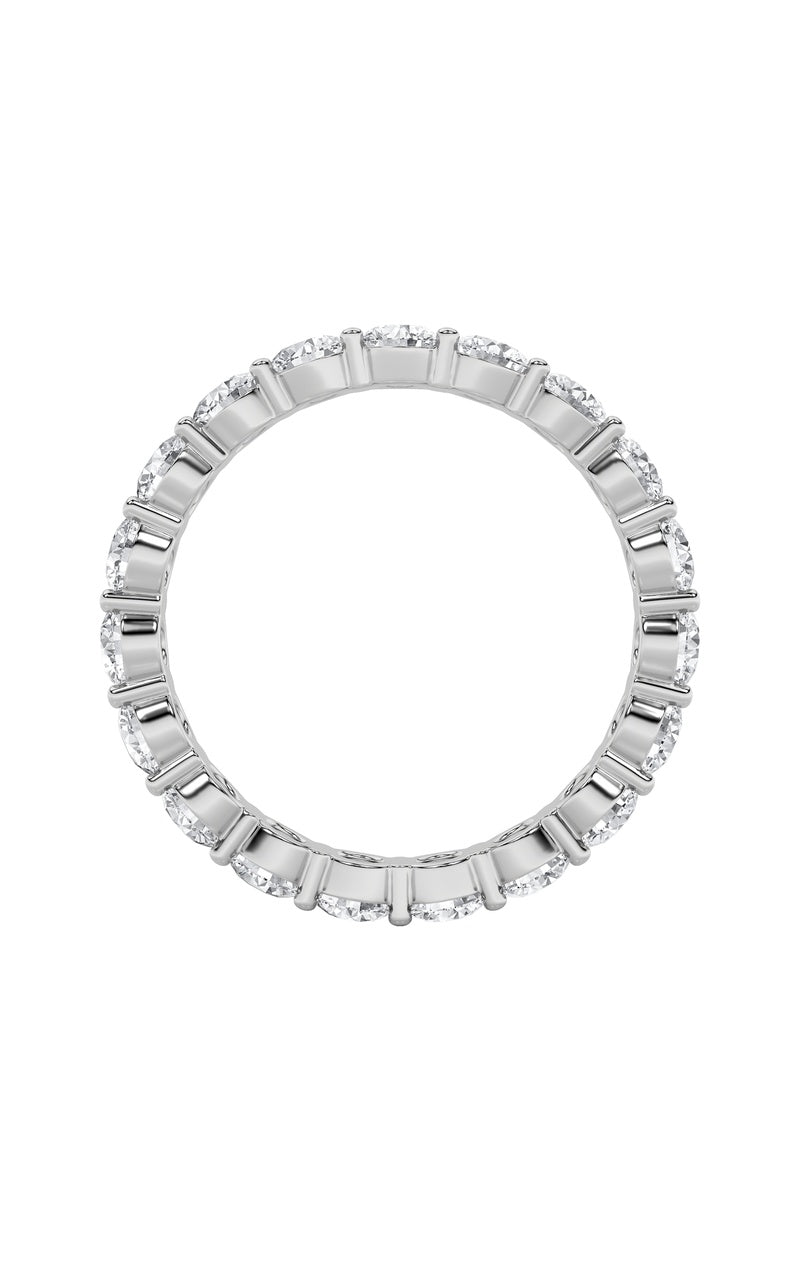 3.15CTW Round Shaped Lab Grown Diamond Split Prong Eternity Ring in 14K Gold (F/VS)