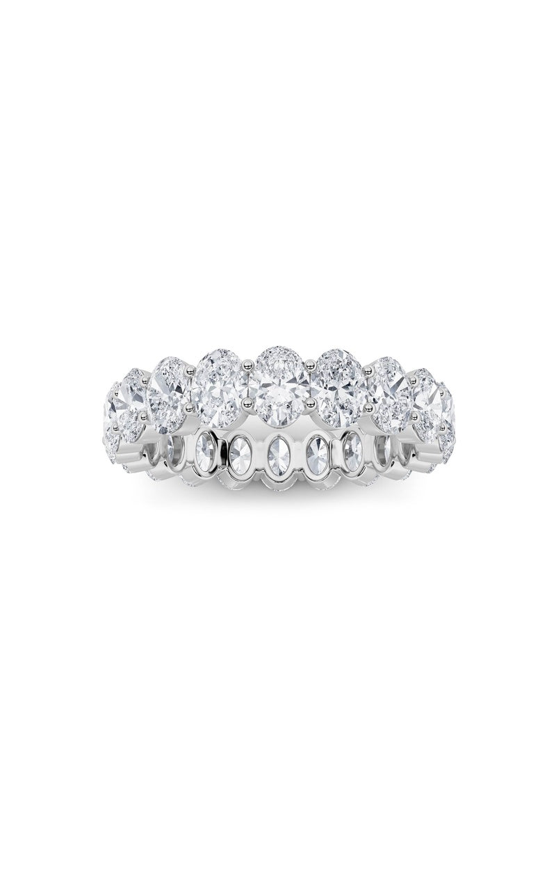 4Cttw Oval Shaped Lab Grown Diamond Split Prong Eternity Ring in 14K Gold (F/VS)