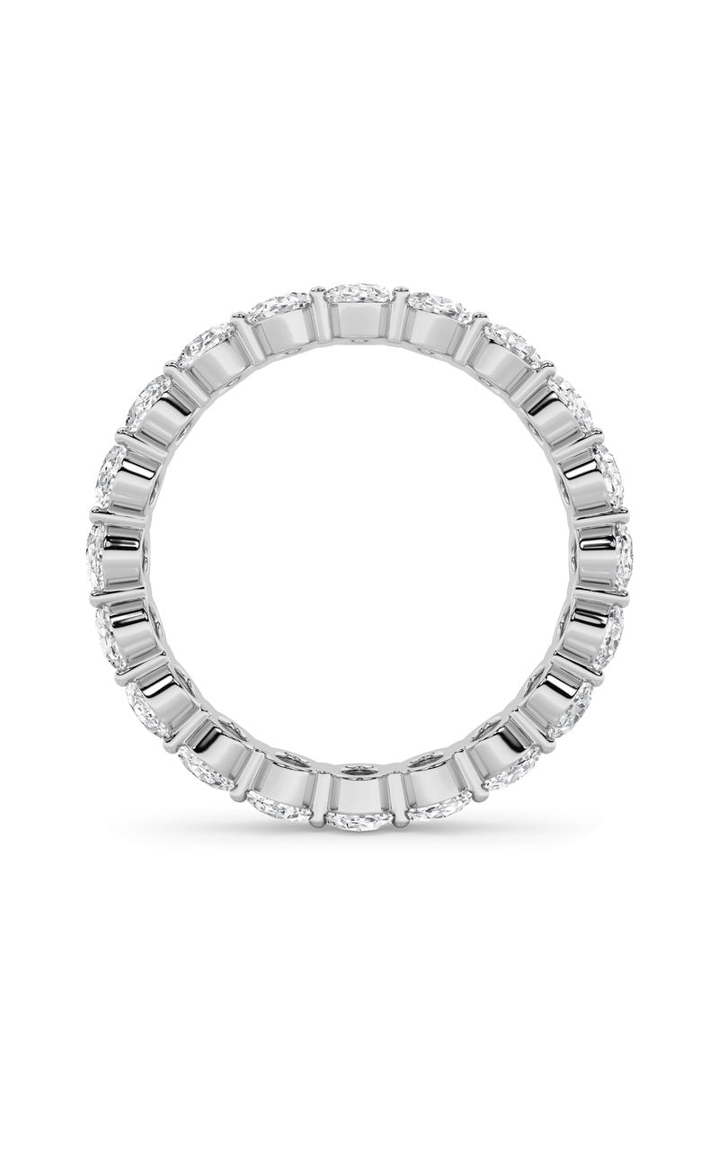 4Cttw Oval Shaped Lab Grown Diamond Split Prong Eternity Ring in 14K Gold (F/VS)