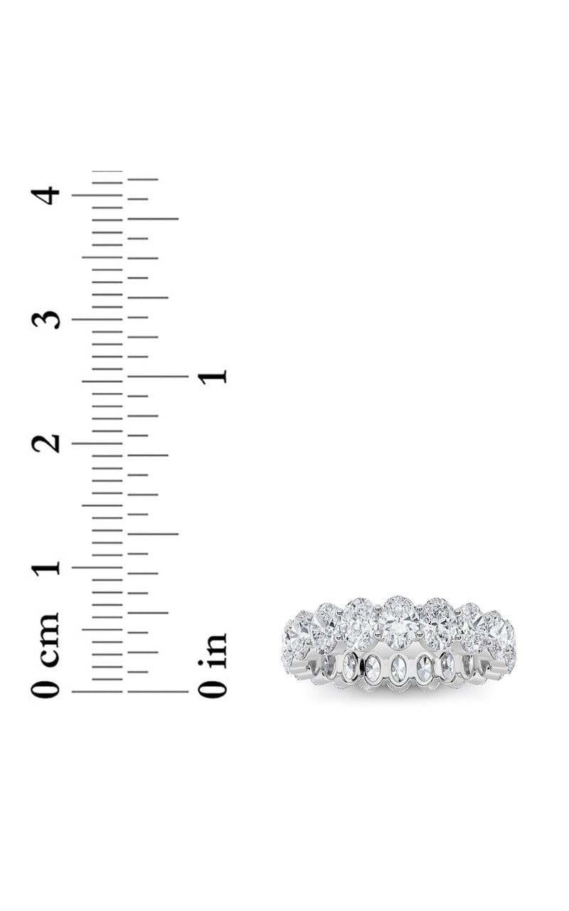 4Cttw Oval Shaped Lab Grown Diamond Split Prong Eternity Ring in 14K Gold (F/VS)
