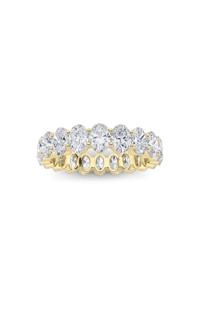 4Cttw Oval Shaped Lab Grown Diamond Split Prong Eternity Ring in 14K Gold (F/VS)