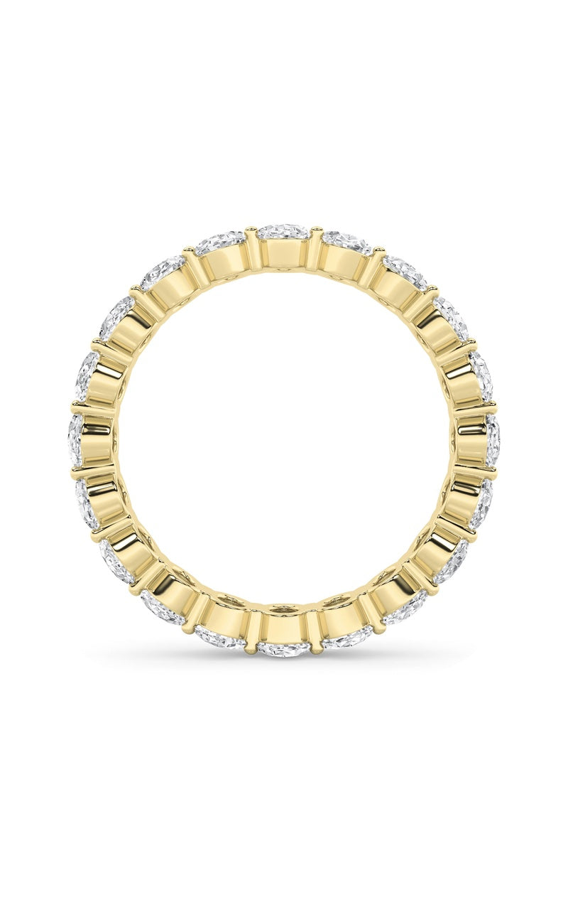 4Cttw Oval Shaped Lab Grown Diamond Split Prong Eternity Ring in 14K Gold (F/VS)