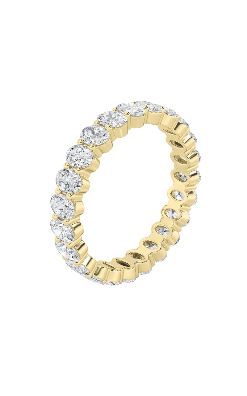 4.3CTW Oval Shaped Lab Grown Diamond Split Prong Eternity Ring in 14K Gold (F/VS)