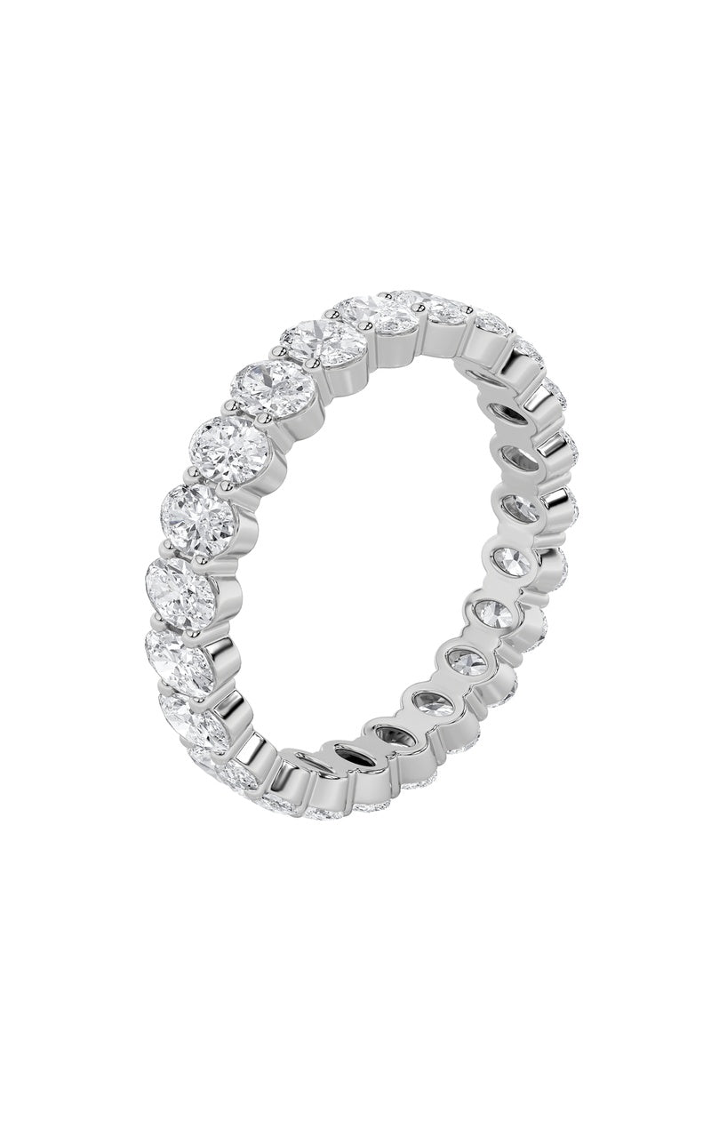 4.3CTW Oval Shaped Lab Grown Diamond Split Prong Eternity Ring in 14K Gold (F/VS)