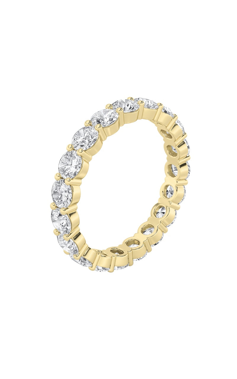 4CTW Round Shaped Lab Grown Diamond Split Prong Eternity Ring in 14K Gold (F/VS)