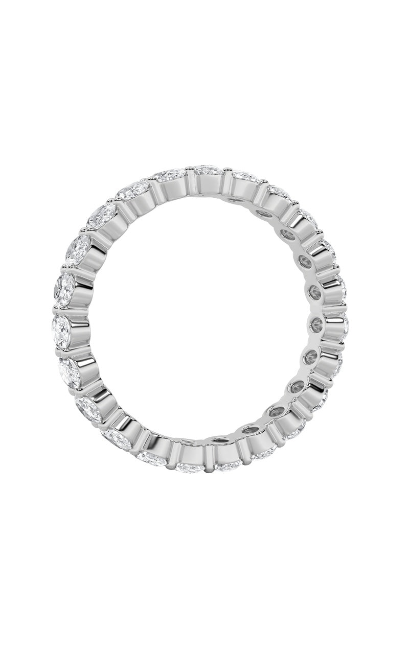 4.25CTW Oval Shaped Lab Grown Diamond Split Prong Eternity Ring in 14K Gold (F/VS)