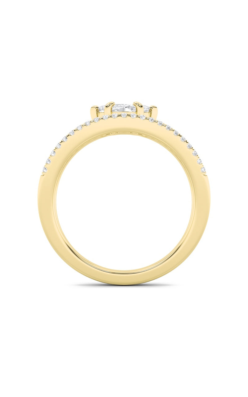 0.5CTW Marquise Shaped Lab Grown Diamond (G/VS) Ring in 14K Gold