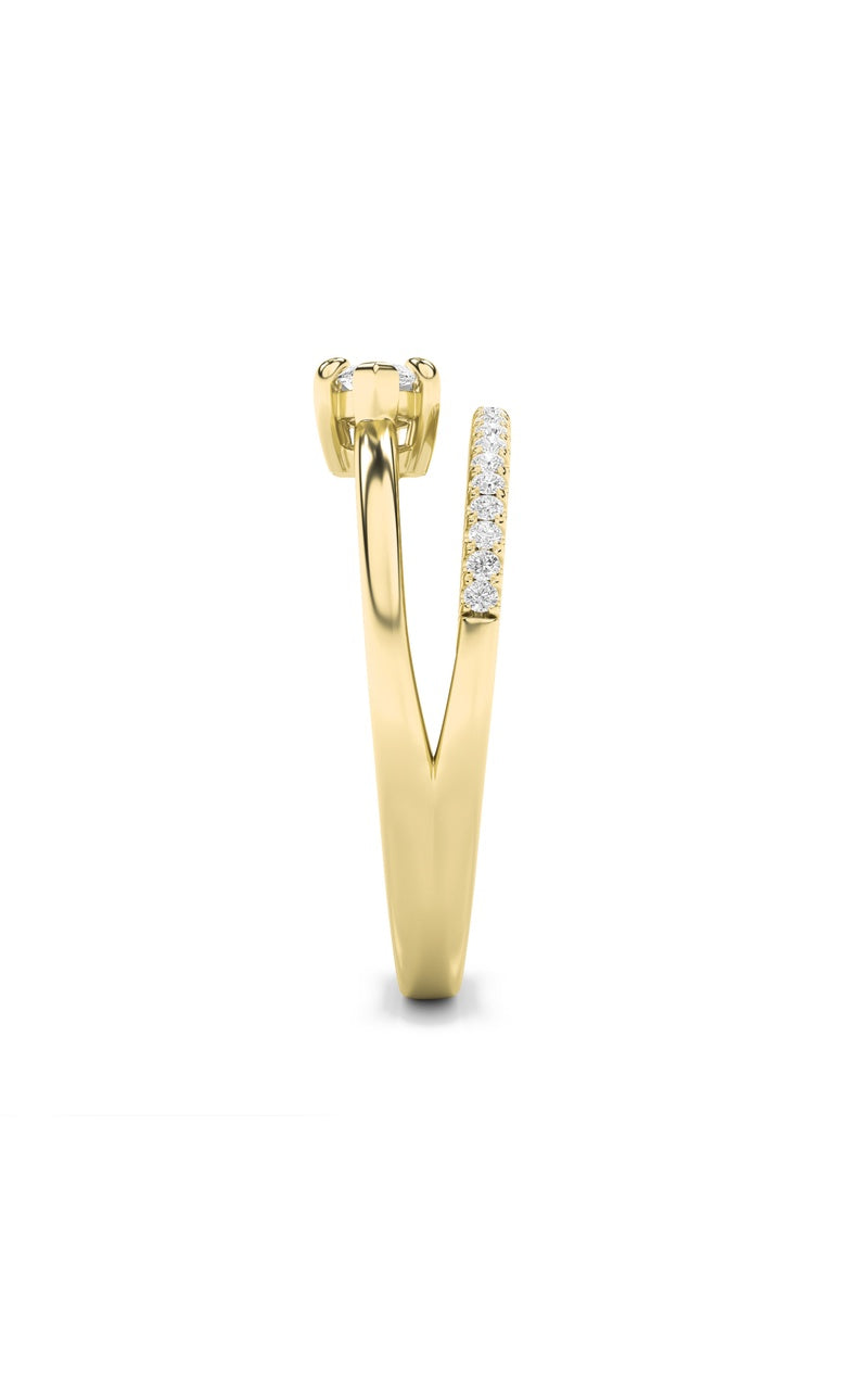 0.5CTW Marquise Shaped Lab Grown Diamond (G/VS) Ring in 14K Gold