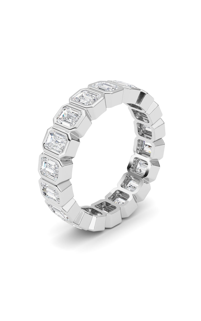 2.2Cttw Emerald Shaped Lab Grown Diamond (F/VS) Eternity Band Ring in 14K Gold