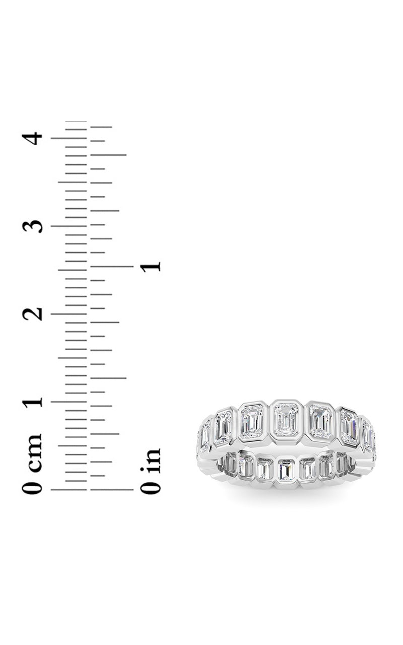 2.2Cttw Emerald Shaped Lab Grown Diamond (F/VS) Eternity Band Ring in 14K Gold