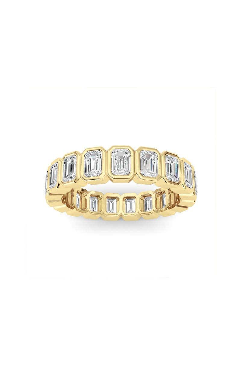 2.2Cttw Emerald Shaped Lab Grown Diamond (F/VS) Eternity Band Ring in 14K Gold