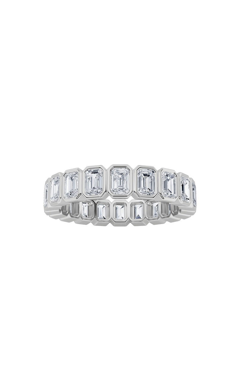 2.5CTW Emerald Shaped Lab Grown Diamond (F/VS) Eternity Band Ring in 14K Gold