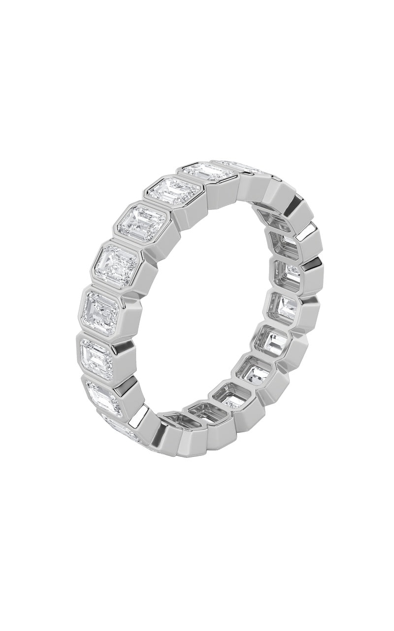 2.5Cttw Emerald Shaped Lab Grown Diamond (F/VS) Eternity Band Ring in 14K Gold
