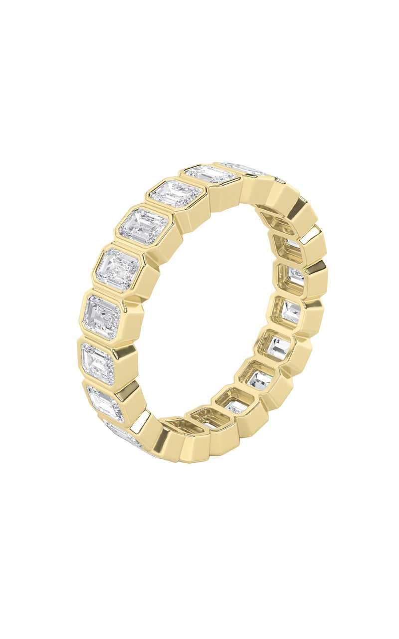2.5Cttw Emerald Shaped Lab Grown Diamond (F/VS) Eternity Band Ring in 14K Gold