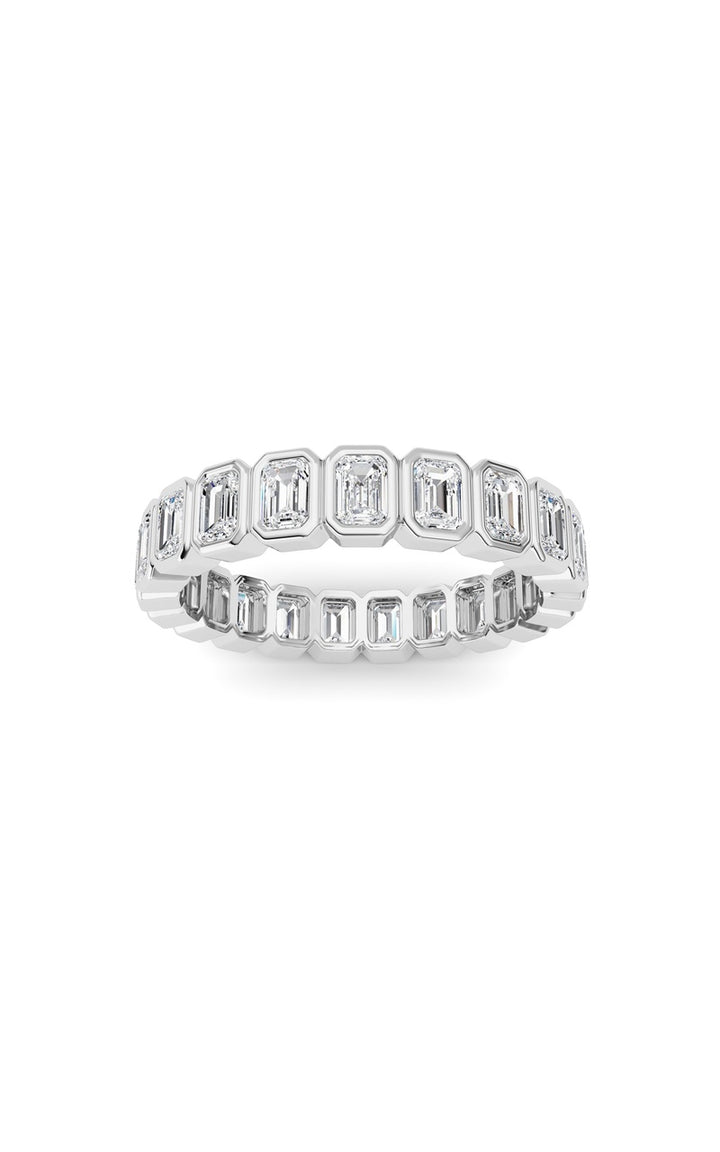 2.6Cttw Emerald Shaped Lab Grown Diamond (F/VS) Eternity Band Ring in 14K Gold