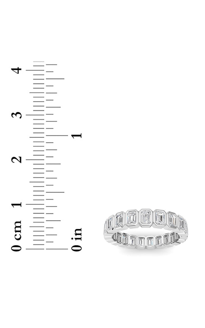 2.6CTW Emerald Shaped Lab Grown Diamond (F/VS) Eternity Band Ring in 14K Gold