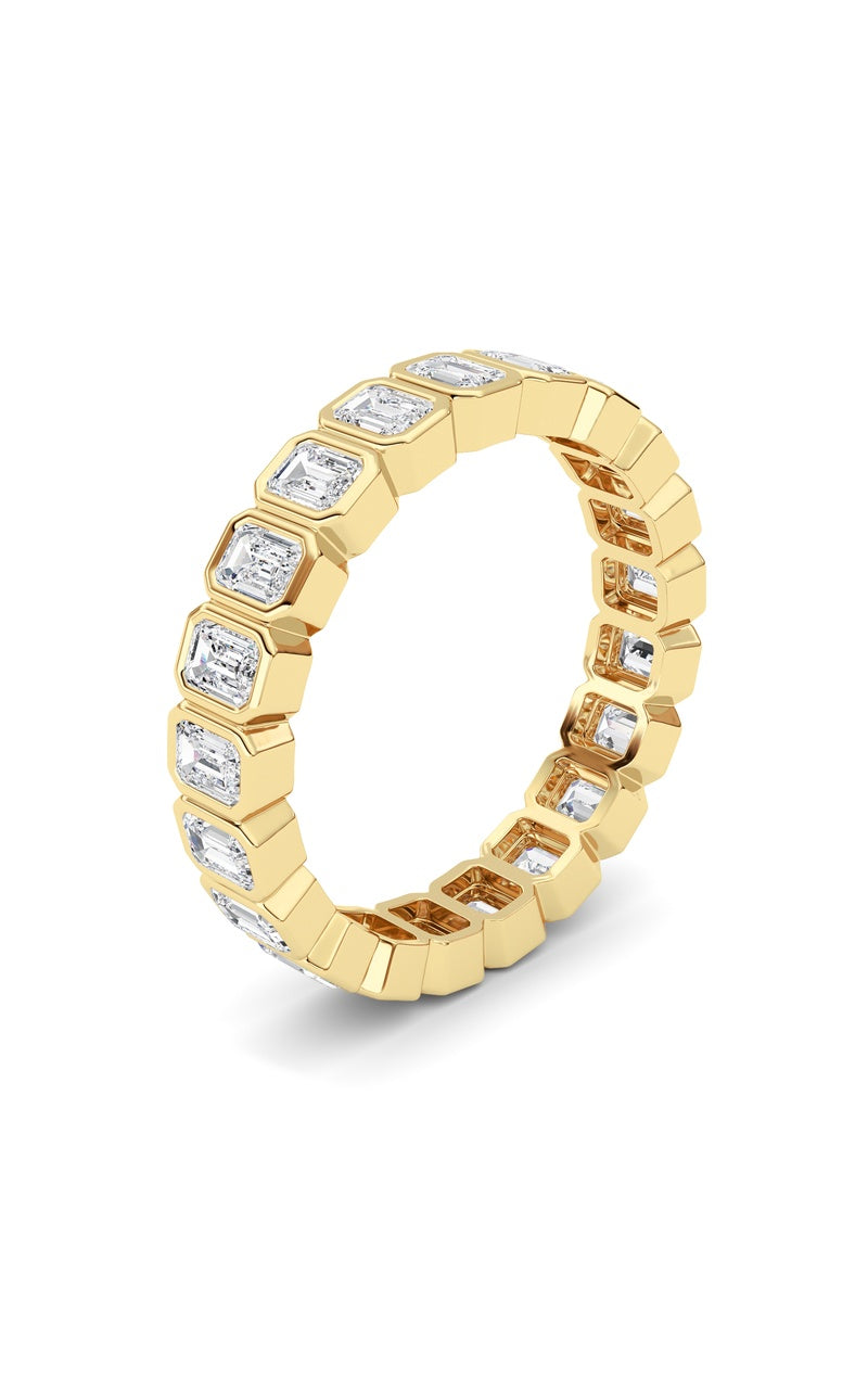 2.6CTW Emerald Shaped Lab Grown Diamond (F/VS) Eternity Band Ring in 14K Gold