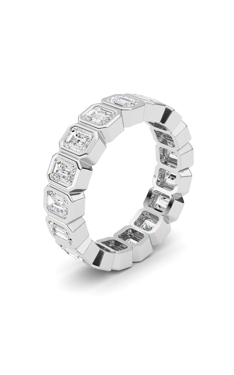 2.5Cttw Emerald Shaped Lab Grown Diamond (F/VS) Eternity Band Ring in 14K Gold