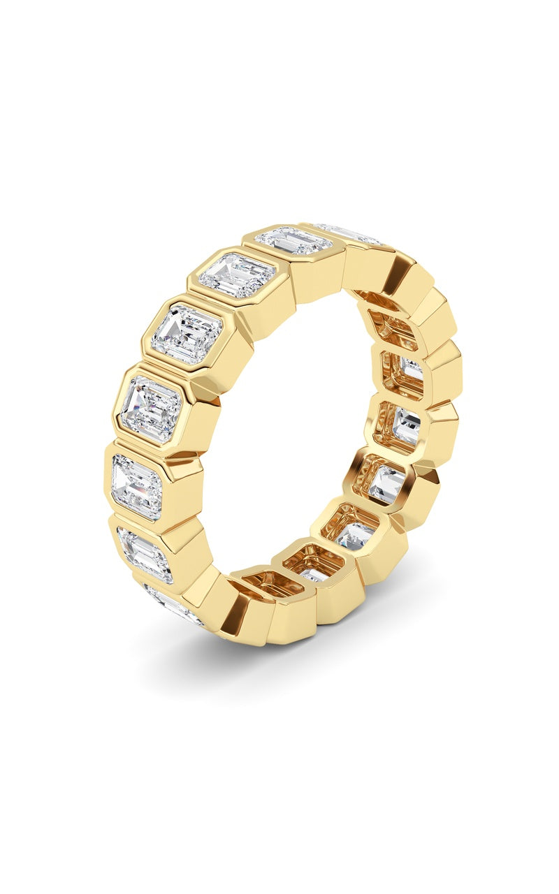 2.5Cttw Emerald Shaped Lab Grown Diamond (F/VS) Eternity Band Ring in 14K Gold