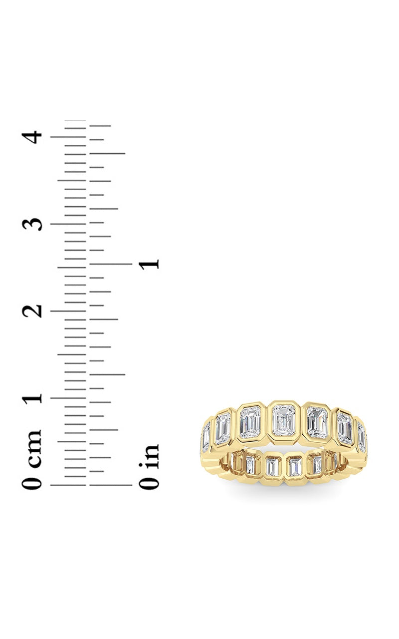 2.5CTW Emerald Shaped Lab Grown Diamond (F/VS) Eternity Band Ring in 14K Gold