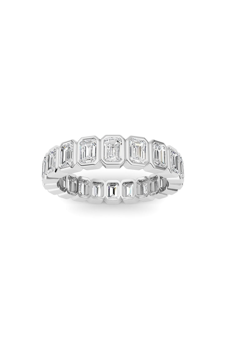 3.00Cttw Emerald Shaped Lab Grown Diamond (F/VS) Eternity Band Ring in 14K Gold