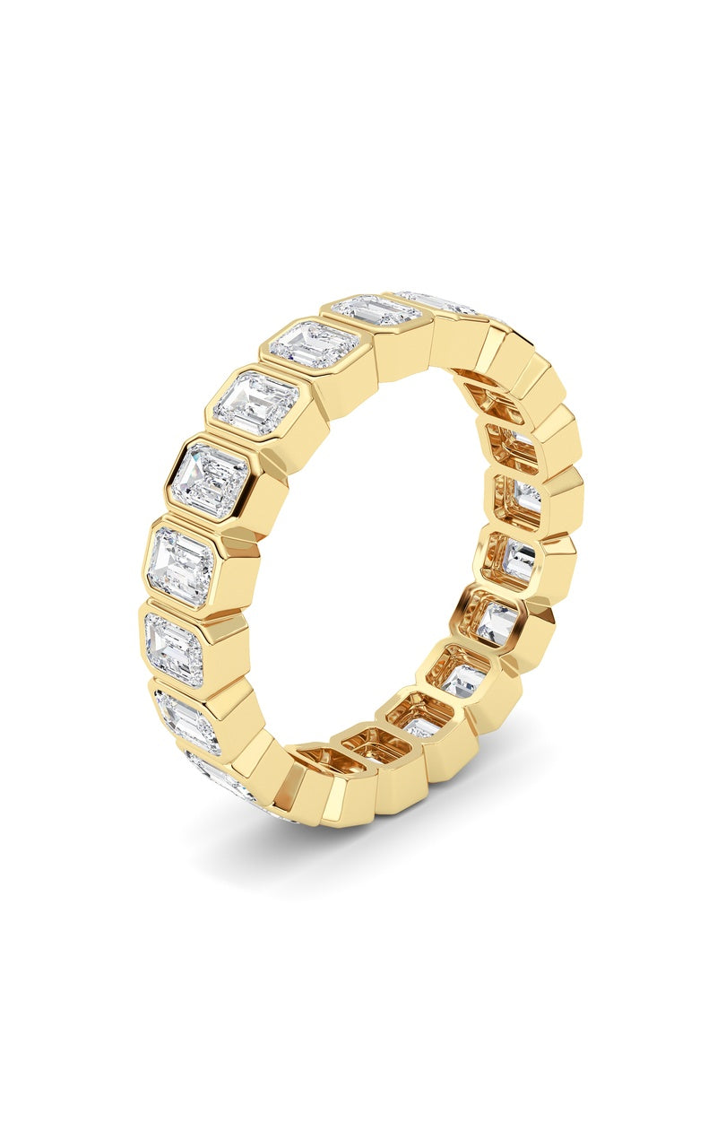 3.00Cttw Emerald Shaped Lab Grown Diamond (F/VS) Eternity Band Ring in 14K Gold