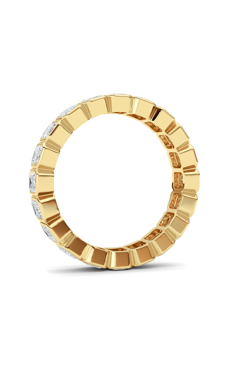 3.00CTW Emerald Shaped Lab Grown Diamond (F/VS) Eternity Band Ring in 14K Gold