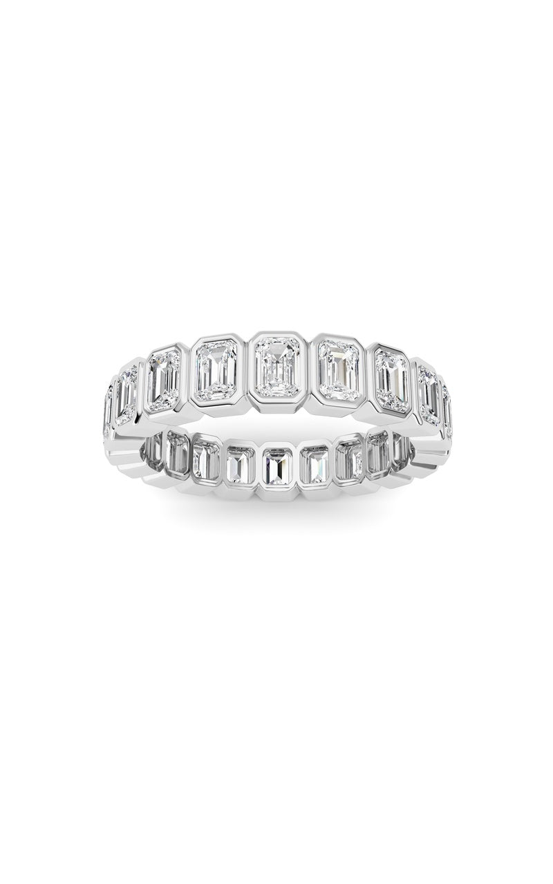 3.00Cttw Emerald Shaped Lab Grown Diamond (F/VS) Eternity Band Ring in 14K Gold