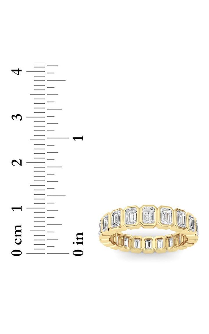 3.00Cttw Emerald Shaped Lab Grown Diamond (F/VS) Eternity Band Ring in 14K Gold