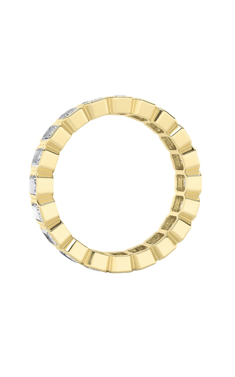 3.25CTW Emerald Shaped Lab Grown Diamond (F/VS) Eternity Band Ring in 14K Gold