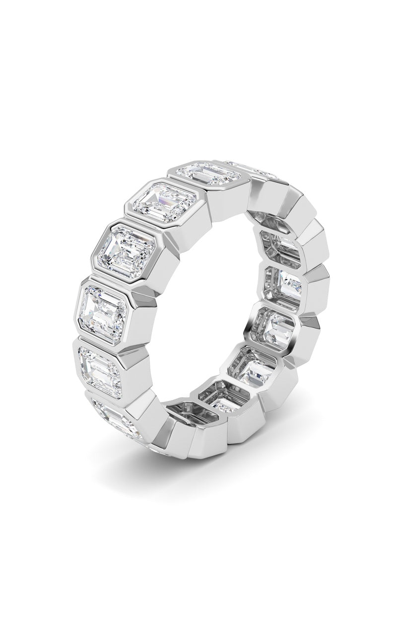 3.75Cttw Emerald Shaped Lab Grown Diamond (F/VS) Eternity Band Ring in 14K Gold