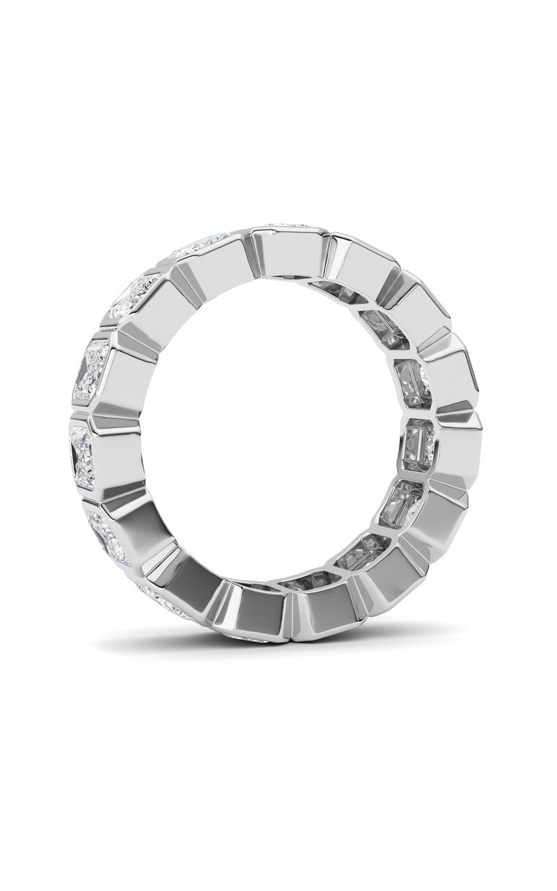 3.75CTW Emerald Shaped Lab Grown Diamond (F/VS) Eternity Band Ring in 14K Gold, 14K White Gold