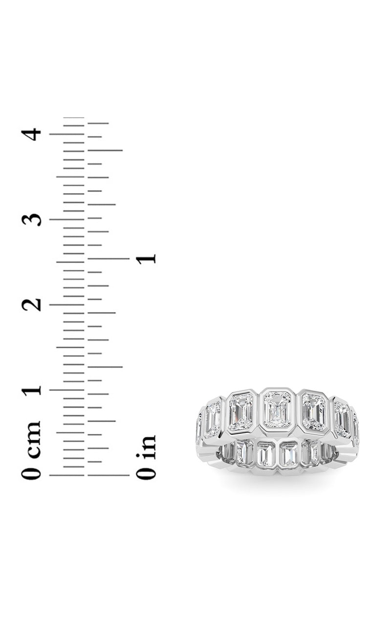 3.75CTW Emerald Shaped Lab Grown Diamond (F/VS) Eternity Band Ring in 14K Gold, 14K White Gold