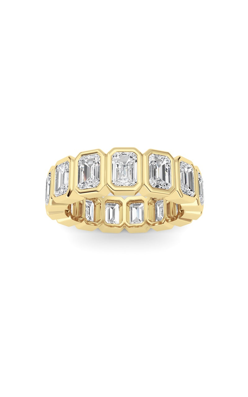 3.75CTW Emerald Shaped Lab Grown Diamond (F/VS) Eternity Band Ring in 14K Gold, 14K Yellow Gold