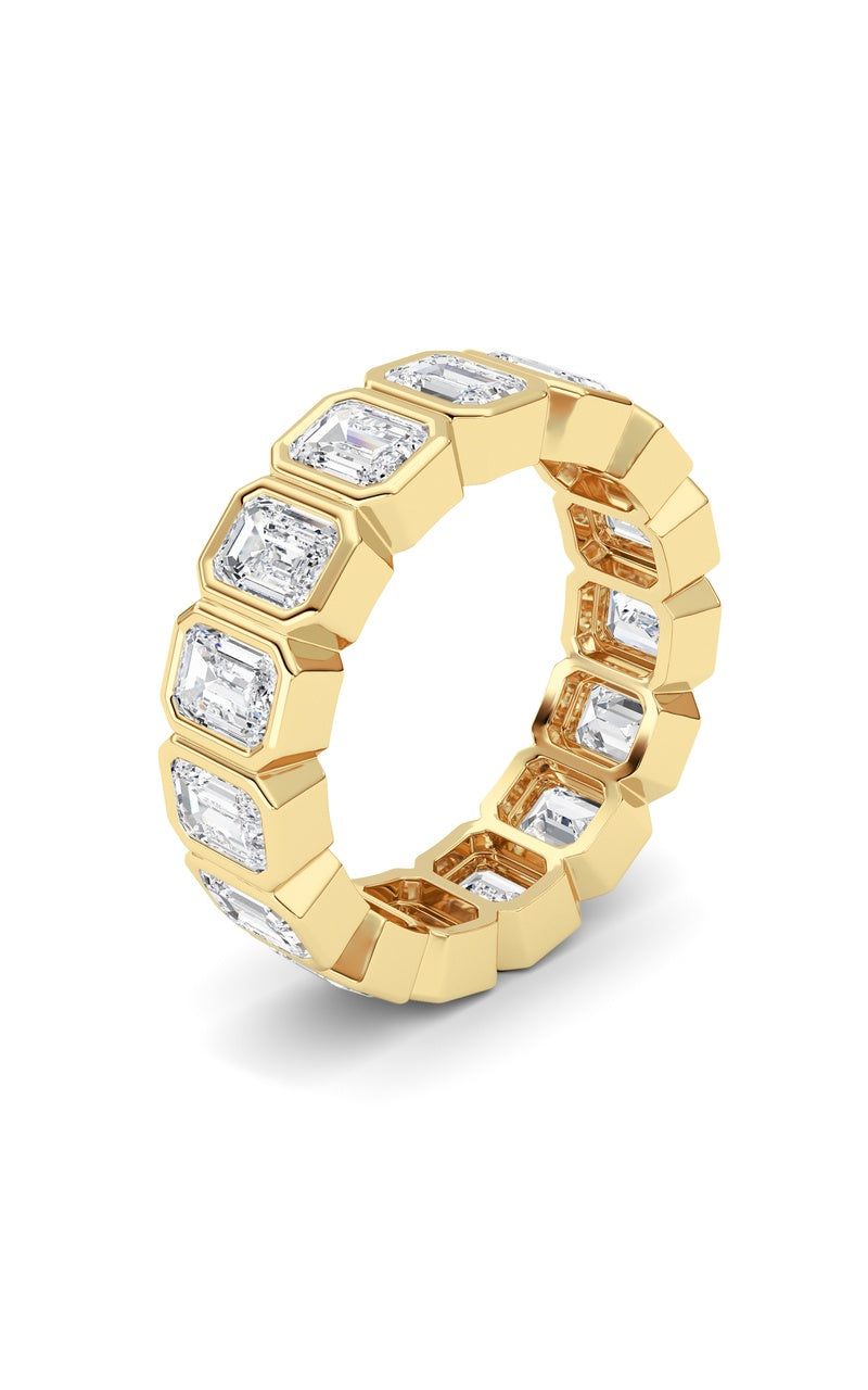 3.75Cttw Emerald Shaped Lab Grown Diamond (F/VS) Eternity Band Ring in 14K Gold