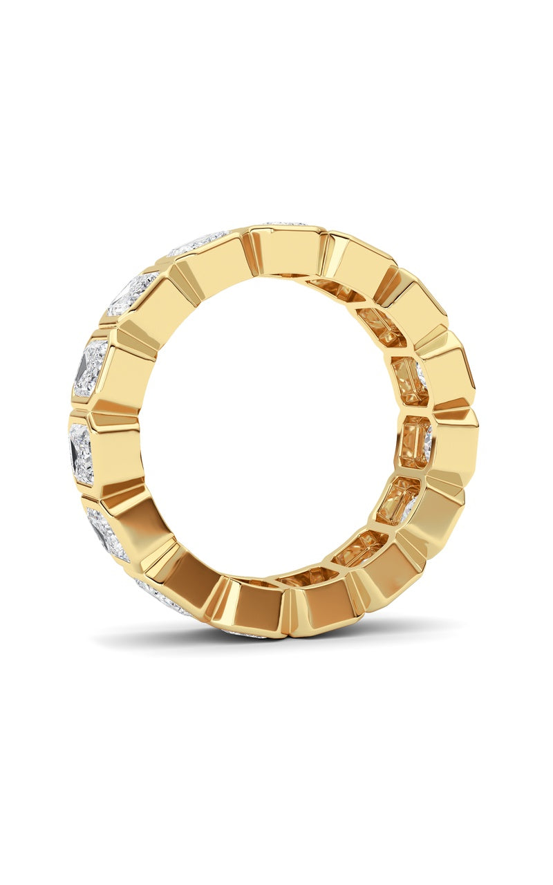 3.75CTW Emerald Shaped Lab Grown Diamond (F/VS) Eternity Band Ring in 14K Gold, 14K Yellow Gold