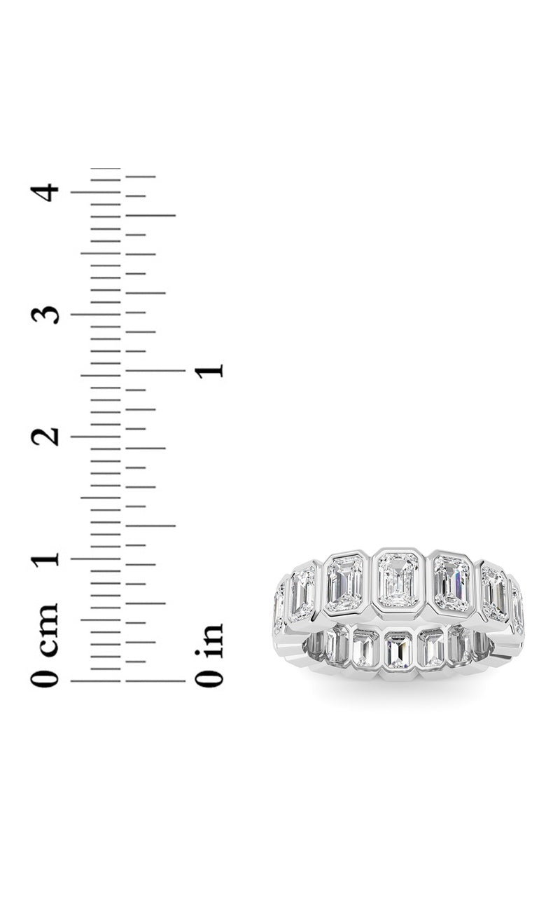 4Cttw Emerald Shaped Lab Grown Diamond (F/VS) Eternity Band Ring in 14K Gold