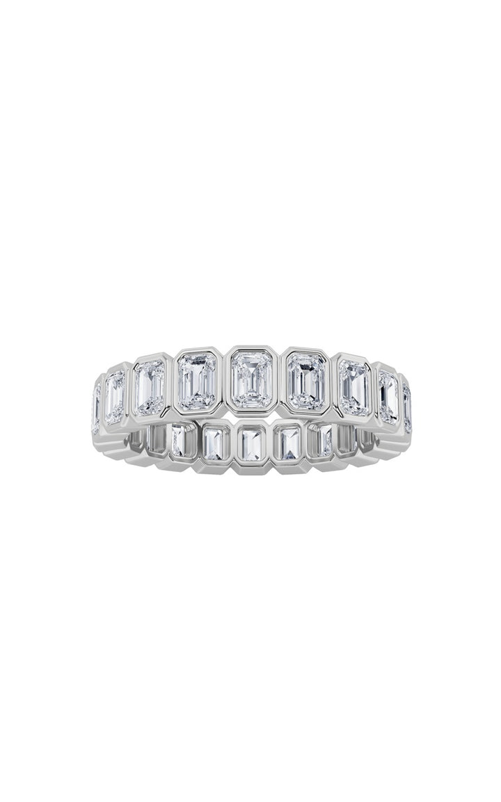 4.25Cttw Emerald Shaped Lab Grown Diamond (F/VS) Eternity Band Ring in 14K Gold