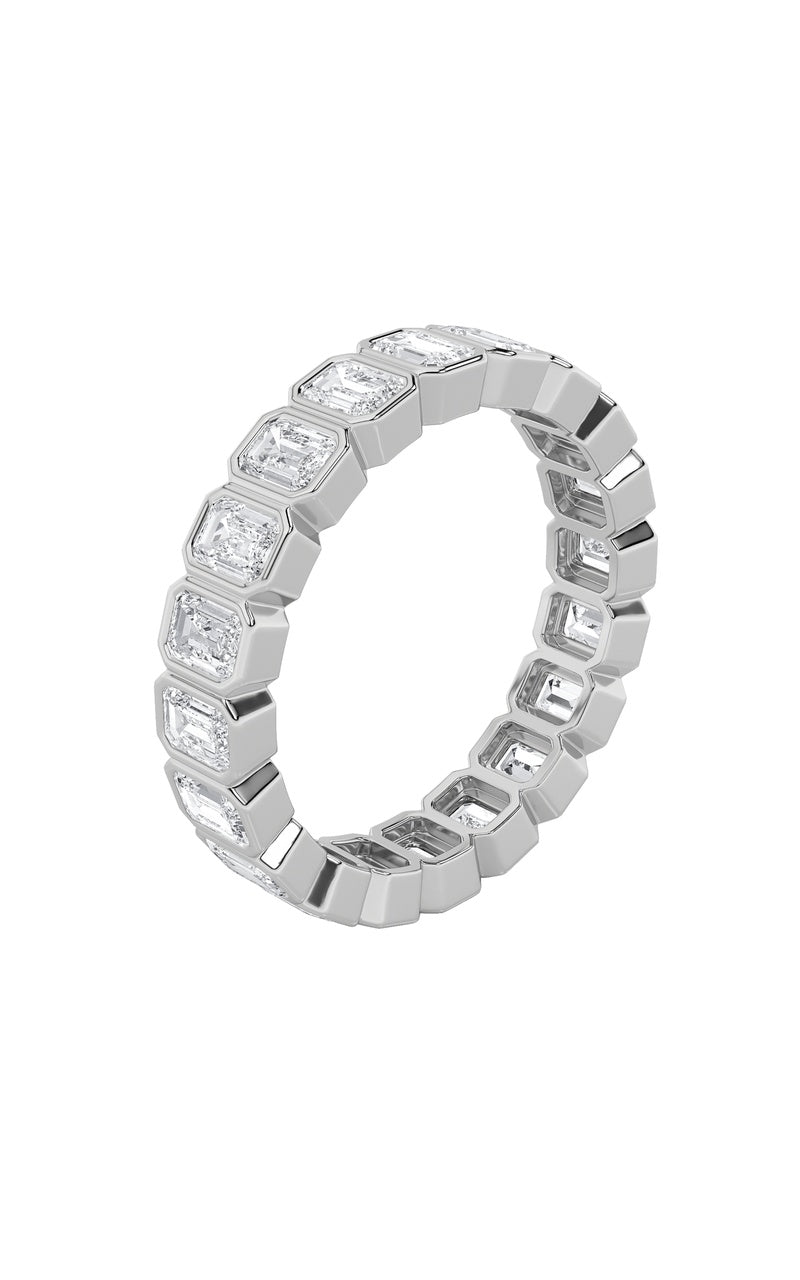 4.25CTW Emerald Shaped Lab Grown Diamond (F/VS) Eternity Band Ring in 14K Gold