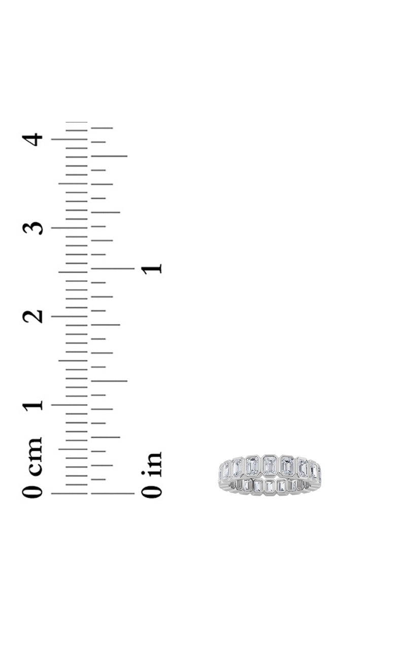 4.25CTW Emerald Shaped Lab Grown Diamond (F/VS) Eternity Band Ring in 14K Gold