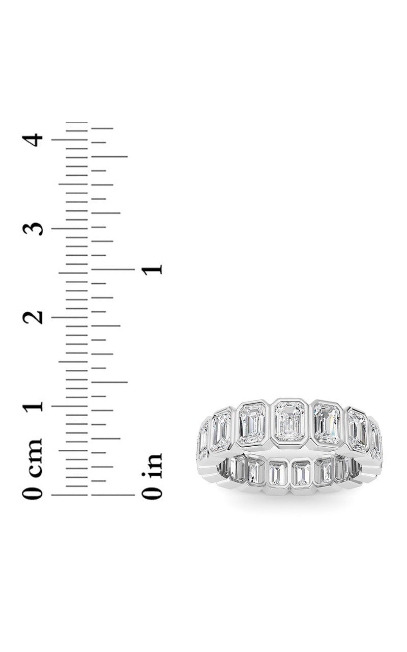 4.25Cttw Emerald Shaped Lab Grown Diamond (F/VS) Eternity Band Ring in 14K Gold