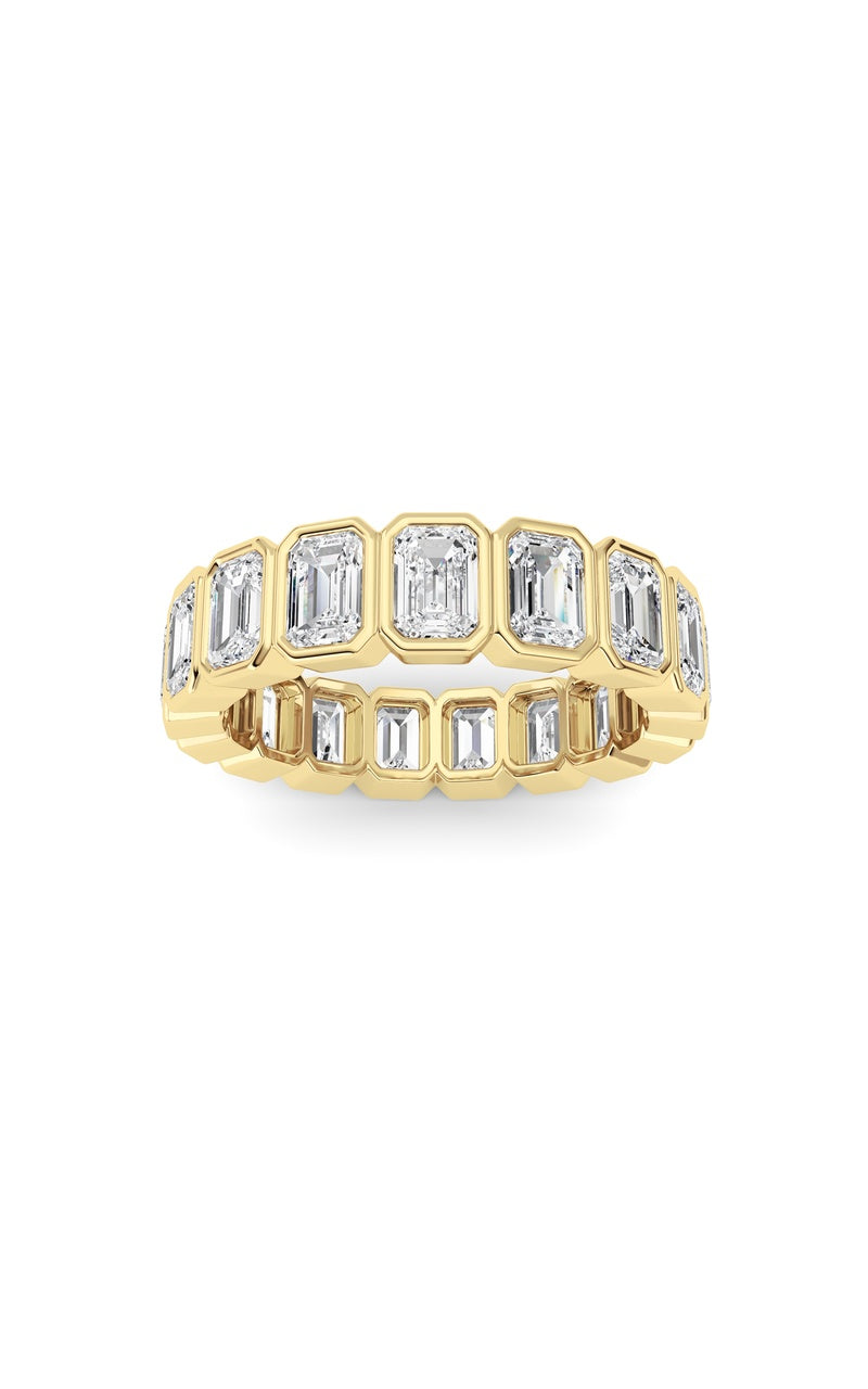 4.25CTW Emerald Shaped Lab Grown Diamond (F/VS) Eternity Band Ring in 14K Gold
