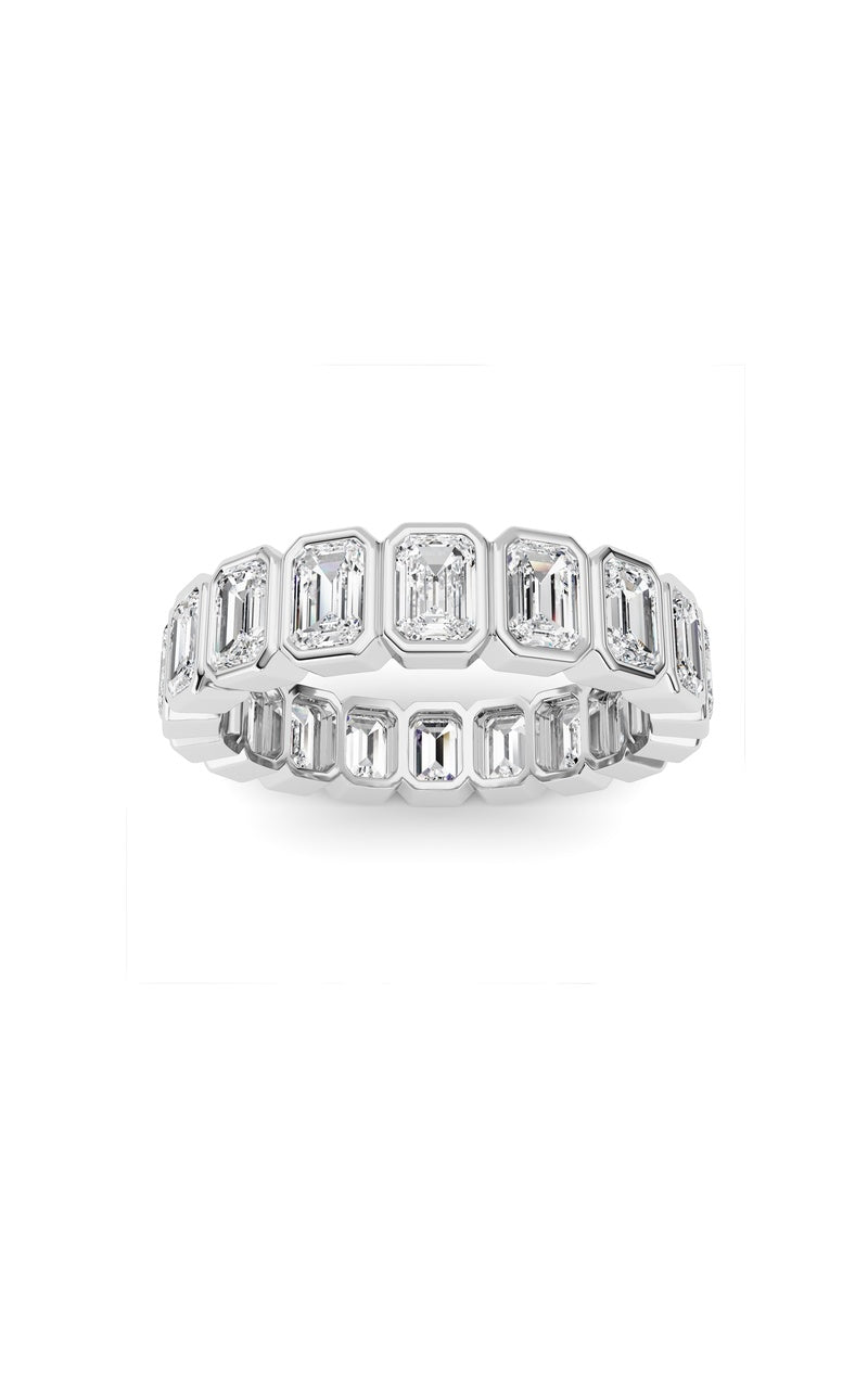 4.5Cttw Emerald Shaped Lab Grown Diamond (F/VS) Eternity Band Ring in 14K Gold