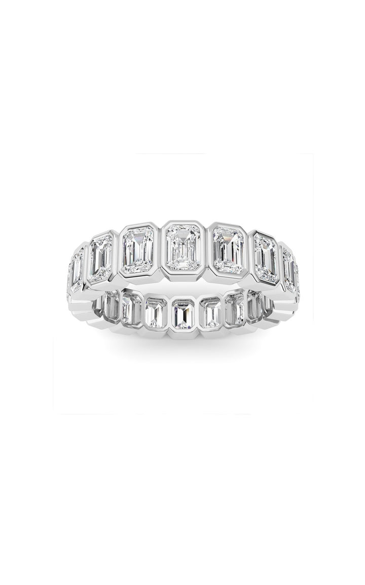4.5Cttw Emerald Shaped Lab Grown Diamond (F/VS) Eternity Band Ring in 14K Gold