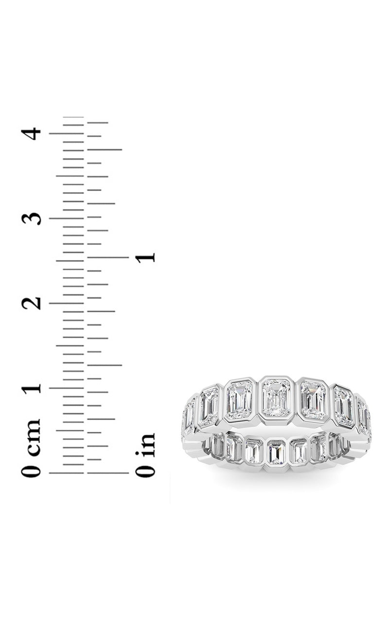 4.5Cttw Emerald Shaped Lab Grown Diamond (F/VS) Eternity Band Ring in 14K Gold
