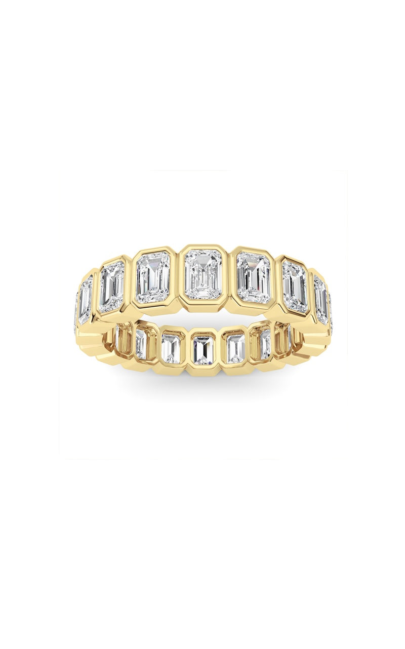 4.5CTW Emerald Shaped Lab Grown Diamond (F/VS) Eternity Band Ring in 14K Gold