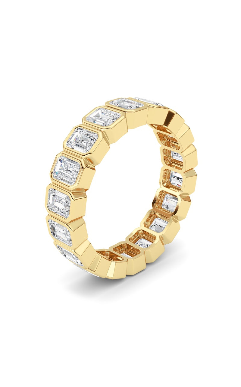 4.5CTW Emerald Shaped Lab Grown Diamond (F/VS) Eternity Band Ring in 14K Gold