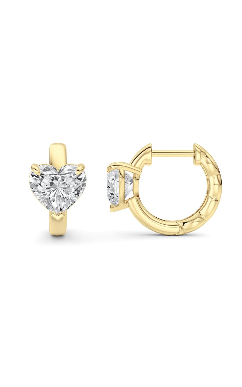 2CTW Heart Shaped Lab Grown Diamond (F/VS) Earring in 14K White Gold