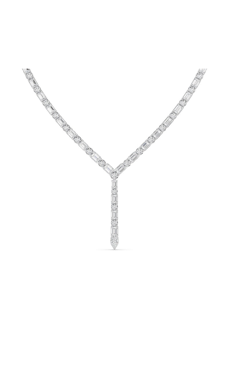 28Cttw Mix Shaped Lab Grown Diamond Necklace in 14K Gold (F/VS)