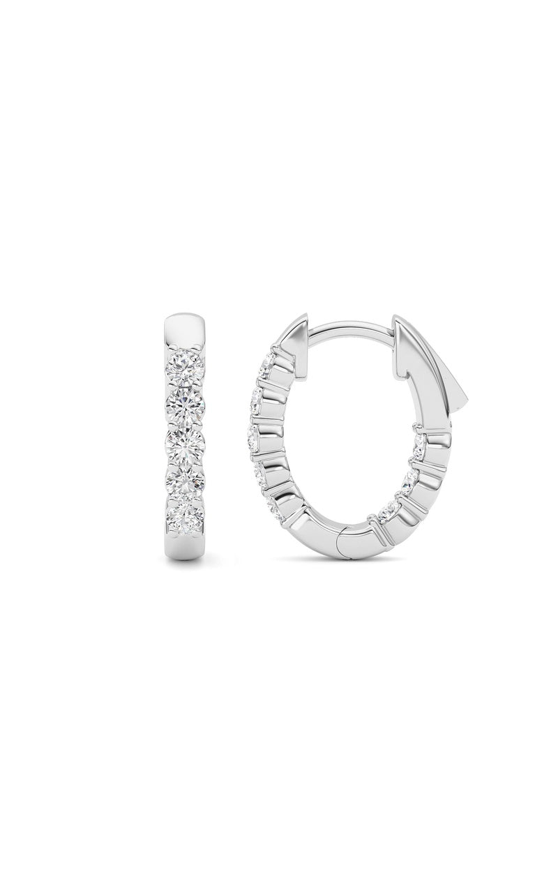 1Cttw Round Shaped Lab Grown Diamond (F/VS) InsideOut Hoop Earring in 14K Gold